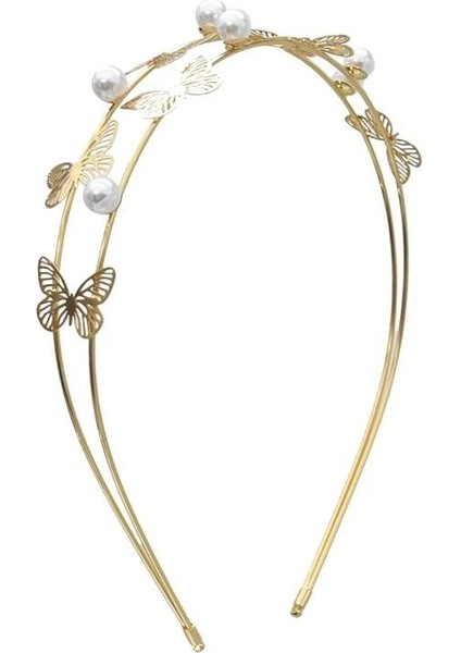 F-0797-G Altın Yaprak Taç Defne Tiara Grecian Leaf Geri Başlığı Inci Düğün Tiara Kafa Kadın Saç Taç Gelin Saç Aksesuarları (Yurt Dışından)