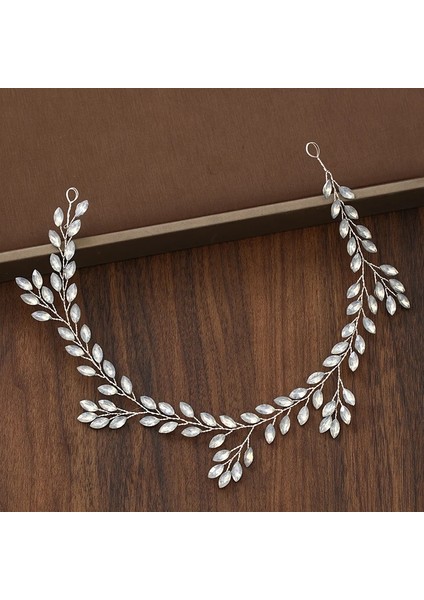 Açık Sarı Renk Gelin Saç Bantları Düğün Saç Aksesuarları Tiara Rhinestone Inci Kafa Bandı Kadın Saç Takı Gelin Saç Bantları El Yapımı Aksesuarlar (Yurt Dışından)