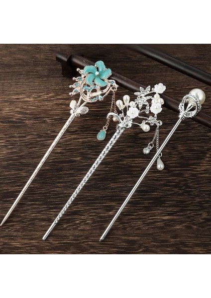 B Vintage Çin Tarzı Saç Sopa Metal Taklidi Çubuklarını Kadın Püskül Inci Çiçek Firkete Saç cl Takı Aksesuarları (Yurt Dışından) fiyatları
