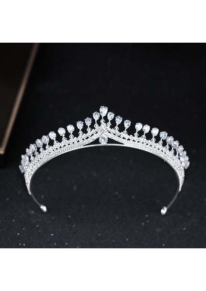 Gümüş Rengi Lüks Bayan Taç Bandı Kristal Rhinestone Tiara ve Taç Saç Bandı Takı Gümüş Renk Gelin Saç Aksesuarları Düğün (Yurt Dışından) indirimleri