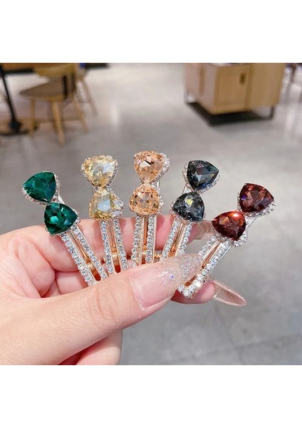 MHM-01-060-14 Vintage Kristal Saç Tokası Tatlı Yapay Elmas Ördek Gagası Klip Koreli Kadın Moda Saç Tokası Takı (Yurt Dışından)