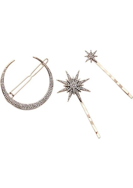 Orta Yıldız Muylinda Ed Tasarım Yıldız Ay Rhinestone Saç cl Moda Aksesuarları Kadın Takı (Yurt Dışından) modelleri