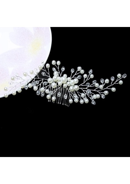 R Batı Düğün Takı Headdress Gelin El Yapımı Düğün Saç Aksesuarları Taç Çiçek Kristal Inci Saç Süsleri Hairwear (Yurt Dışından)
