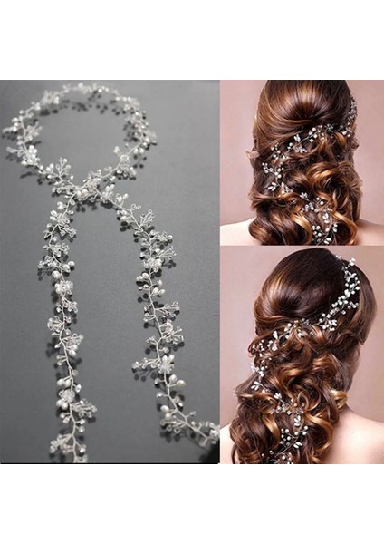 R Batı Düğün Takı Headdress Gelin El Yapımı Düğün Saç Aksesuarları Taç Çiçek Kristal Inci Saç Süsleri Hairwear (Yurt Dışından)