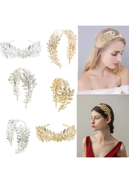 F-0734 Altın Yaprak Taç Defne Tiara Grecian Leaf Geri Başlığı Inci Düğün Tiara Kafa Kadın Saç Taç Gelin Saç Aksesuarları (Yurt Dışından) fiyatları