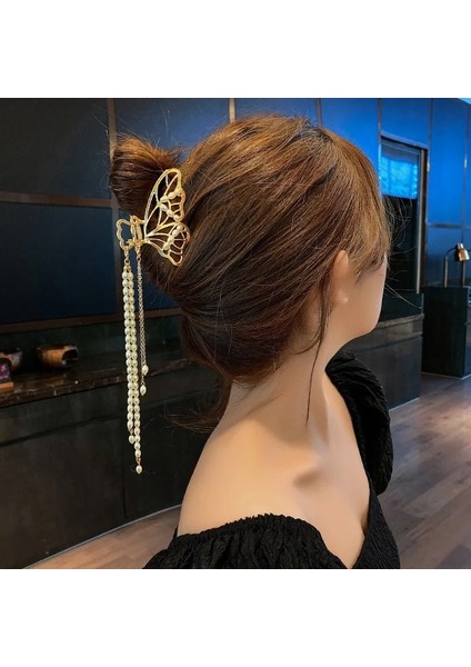 Mhm-01-01-03-09 2021 Mizaç Kelebek Püskül Metal Saç Yakalamak Retro Köpekbalığı Yakalamak Klip Zarif Kadın Moda Firkete Takı (Yurt Dışından) fiyatları