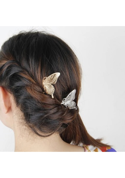 Gümüş Kaplı Bayan Foursy Retro Saç Süs Headdress Sevimli Arı Tarak Altın Rengi ve Kelebek Eklemek Tarak Kadınlar Için Antika Klip Arkadaş (Yurt Dışından)
