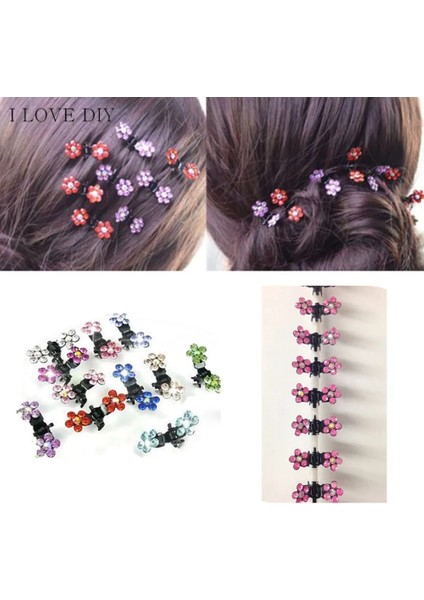 Beyaz Saç Aksesuarı Birçok Kız Tatlı Kristal Rhinestone Çiçekler Mini Saç Pençe Klip Saç Tokası Yaz Kişilik Tatlı Pimler (Yurt Dışından) indirimleri