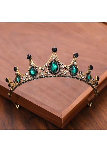 Kırmızı Vintage Barok Kraliçe Taç ve Tiara Kristal Rhinestone Taç Gelin Diadem Saç Takı Düğün Saç Aksesuarları Parti Tiaras (Yurt Dışından)