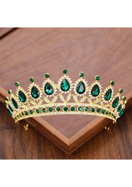 Kırmızı Vintage Barok Kraliçe Taç ve Tiara Kristal Rhinestone Taç Gelin Diadem Saç Takı Düğün Saç Aksesuarları Parti Tiaras (Yurt Dışından) modelleri