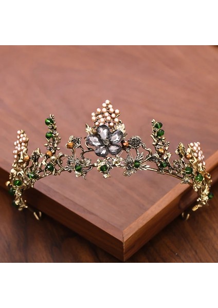 Kırmızı Vintage Barok Kraliçe Taç ve Tiara Kristal Rhinestone Taç Gelin Diadem Saç Takı Düğün Saç Aksesuarları Parti Tiaras (Yurt Dışından) indirimleri
