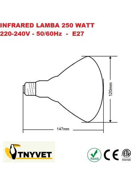 Infrared Isıtıcı Lamba 250 Watt