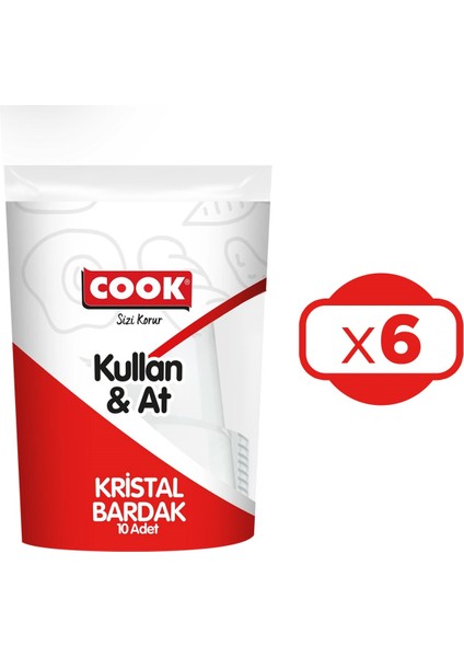 Kristal Bardak Kullan&at 10 Lu x 6 Paket (60 adet)