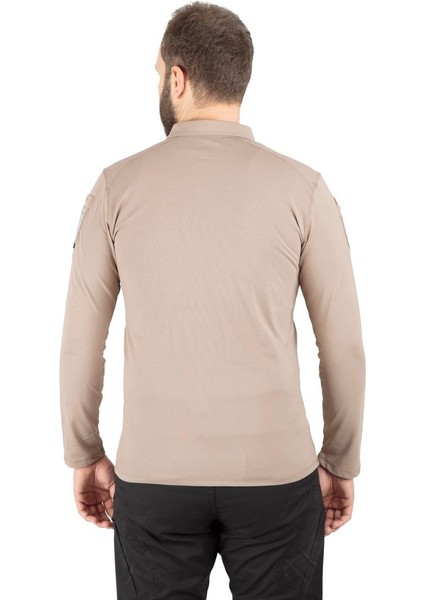 Combat Tactical Polo Yaka Uzun Kollu Taktik Tişört Bej 802 Pike indirimleri