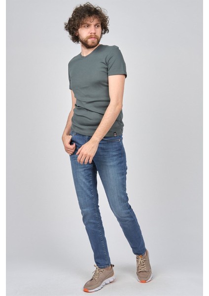 T-Shirt W23594 V Yaka Düz Ribana fiyatları