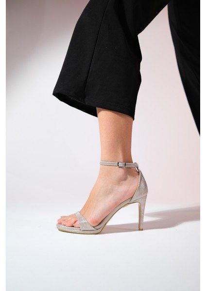 Bern Altın Çizgili Kadın Platform Topuklu Abiye Ayakkabı indirimleri