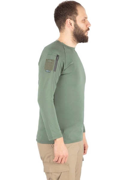 Combat Tactical Bisiklet Yaka Uzun Kollu Taktik Tişört Haki 801 Pike fırsatları