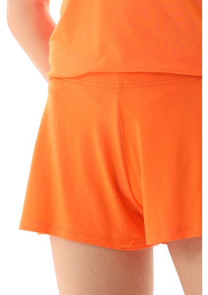 Extra Yumuşak Viskon Şort Home&beach-Turuncu