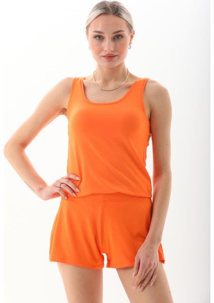 Extra Yumuşak Viskon Şort Home&beach-Turuncu