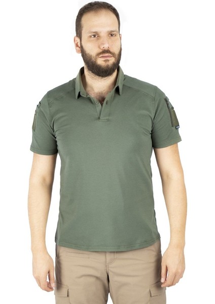 Combat Tactical Polo Yaka Kısa Kollu Taktik Tişört Haki 802 Pike
