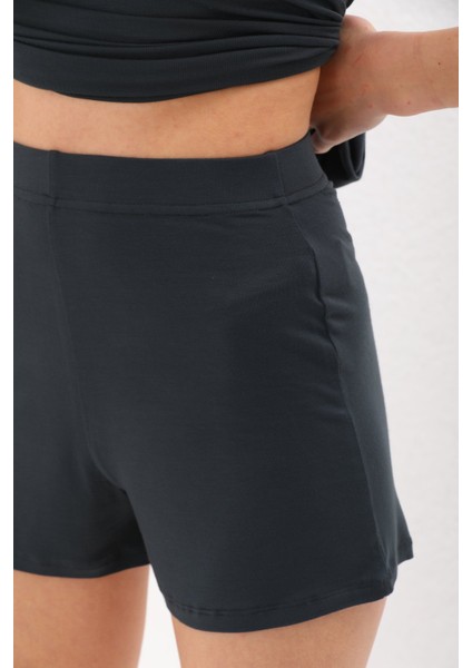 Extra Yumuşak Viskon Şort Home&beach-Füme