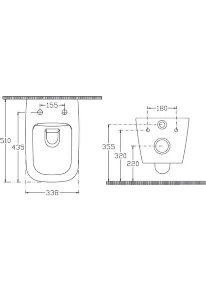 Vea Cubo Rimless Asma Klozet Mat Beyaz