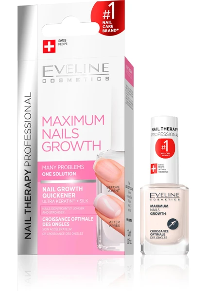 Eveline Maximum Nails Growth Ultra Keratin+ Ipek Tırnak Bakım Ürünü 12 ml