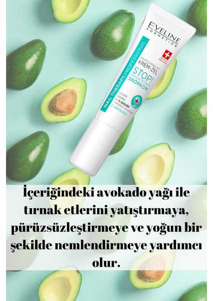 Eveline Avokado Yağlı Tırnak Eti Çıkarıcı Bakım Jeli 12 ml