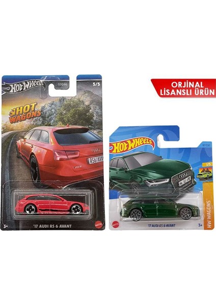 '17 Audi Rs 6 Avant 2 Araç Set - Yeşil & Kırmızı (1/64)