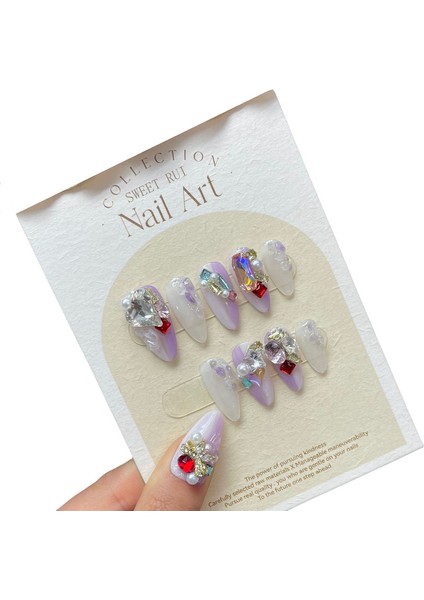 Desenli Takma Tırnak Modeli Seti 10 Parça 807 Beden: S (Yurt Dışından)