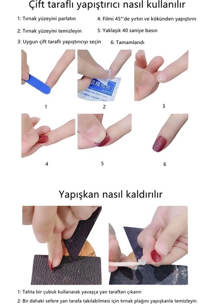 Desenli Takma Tırnak Modeli Seti 10 Parça 807 Beden: S (Yurt Dışından) modelleri