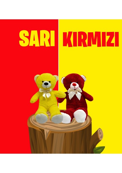 Sarı Kırmızı Taraftar Ayılar Peluş 50 cm 78408