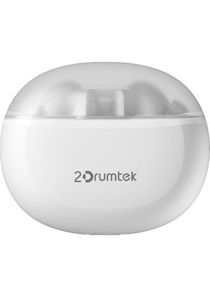 A4 Tech 2drumtek B25 Hibrit Diyafram Su Geçirmez Çift Mikrofon Şarj Kutusu Kablosuz Kulakiçi Tws Bluetooth Kulaklık-Beyaz