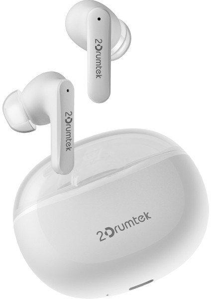 A4 Tech 2drumtek B25 Hibrit Diyafram Su Geçirmez Çift Mikrofon Şarj Kutusu Kablosuz Kulakiçi Tws Bluetooth Kulaklık-Beyaz
