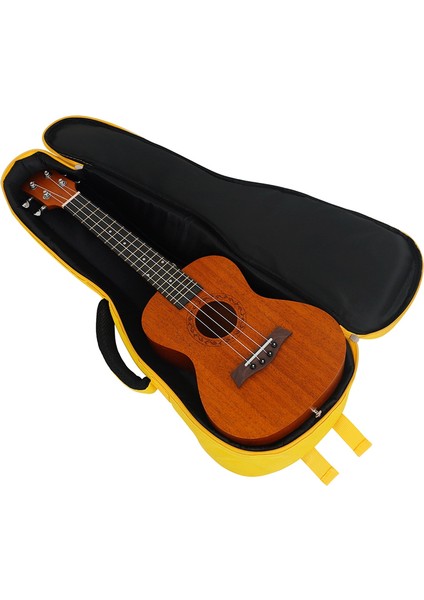 23 Inç Küçük Gitar Çantası Şeffaf Yan Cep Ukulele Çantası Taşınabilir Sırt Çantası (Yurt Dışından)