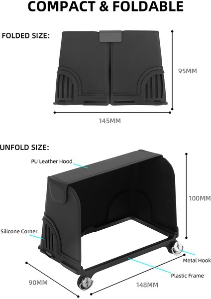 Royal 3 Için Uzaktan Kumanda Hood Rc Pro Güneşlik Mini3 Pro Silikon Blok Işık (Yurt Dışından)