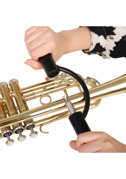 Iki Elle Metal Basınçlı Tekerlek Saksafon Trompet Rüzgar Enstrümanı Sac Onarım Aracı Kullanımı Kolay Siyah (Yurt Dışından)
