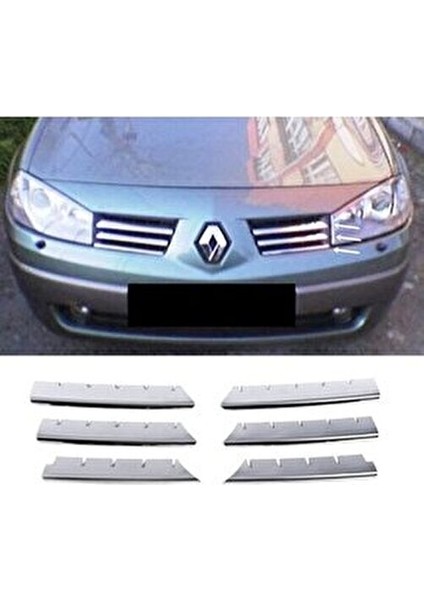 Ebal Oto Renault Megane 2  Krom Ön Panjur 6 Parça 2004-2006 Paslanmaz Çelik