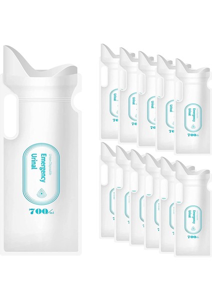 12PCS Tek Kullanımlık Idrar Torbası, Seyahat Kamp Için 700ML Idrar Torbası Acil Durum ve Trafik Sıkışıklığı, Erkek Için Çiş Torbası, Kadın (Yurt Dışından)