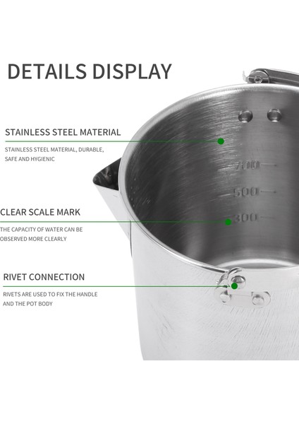 Açık Kamp Su Isıtıcısı Paslanmaz Çelik Pişirme Su Isıtıcısı 1.2l Yürüyüş Sırt Çantası Piknik Için Kompakt Kamp Pot (Yurt Dışından)