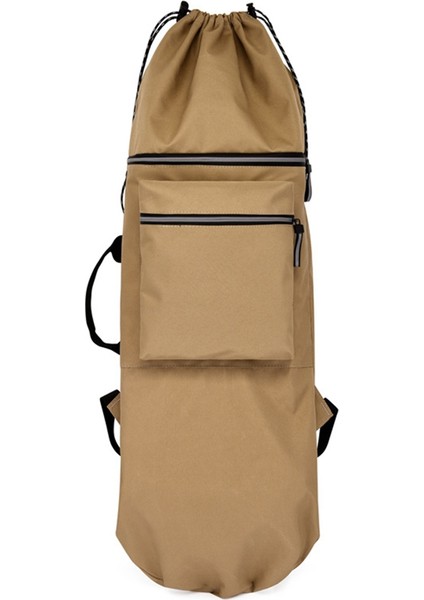 Çift Rocker Kaykay Sırt Çantası Arazi Sörf Tahtası Çantası Longboard Çantası Kaykay Taşıma Çantası Aksesuarları, Haki L (Yurt Dışından)