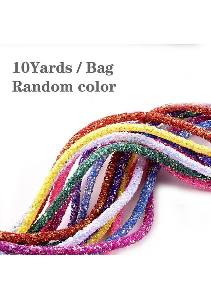 Kraliyet Mavisi Stili Reyards 6mm Glitter Rhinestones Sequins Süslemeler Yumuşak Tüp Kordon Halat Dizeleri Dıy Konfeksiyon Ayakkabı Parti Dekorasyon Düğün (Yurt Dışından)