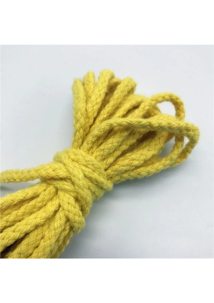 Sarı Stil 5 Yards 6mm Pamuk Halat El Sanatları Dekoratif Bükülmüş Kordon Halat El Yapımı Dekorasyon Için Dıy Kordon Ficelles Couleurs Iplik Kordon (Yurt Dışından)