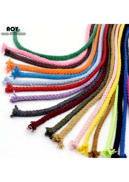 Karpuz Kırmızı Stil 5 Yards 7mm Pamuk Halat Dıy El Sanatları Dekoratif Bükülmüş Kordon Dikiş Hediye Paketleme Buket Aksesuarları Için Çevre Dostu Iplik Kordonları (Yurt Dışından)