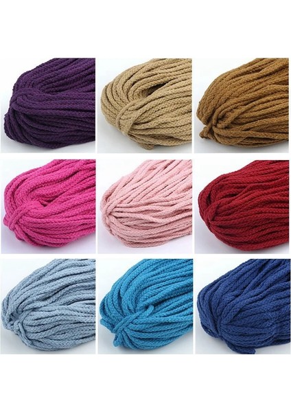 Karpuz Kırmızı Stil 5 Yards 7mm Pamuk Halat Dıy El Sanatları Dekoratif Bükülmüş Kordon Dikiş Hediye Paketleme Buket Aksesuarları Için Çevre Dostu Iplik Kordonları (Yurt Dışından)