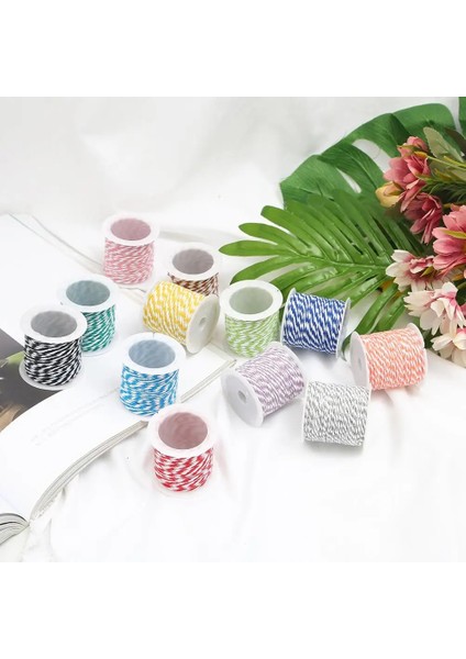 Stil 05 Stili 10 Metersroll Pamuk Fırıncı Sicim Halat Kordon Noel Düğün Dekorasyon Hediye Paketleme Rustik El Yapımı El Sanatları (Yurt Dışından) fırsatları