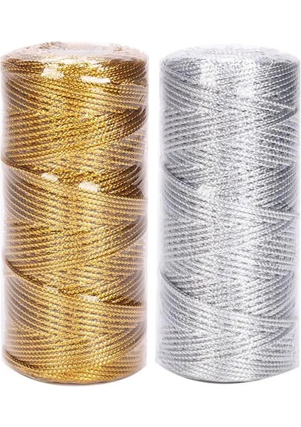 Altın Tarzı 100 M Dıy Altın Gümüş Halat Dize Makrome Kordon Halat Şerit El Sanatları Dikiş Sicim Bükülmüş Iplik Ev Tekstili Dekorasyon (Yurt Dışından) fiyatları