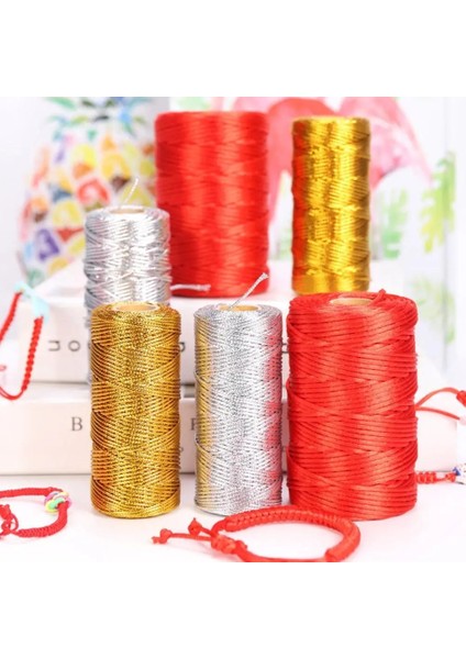 Altın Tarzı 100 M Dıy Altın Gümüş Halat Dize Makrome Kordon Halat Şerit El Sanatları Dikiş Sicim Bükülmüş Iplik Ev Tekstili Dekorasyon (Yurt Dışından) indirimleri