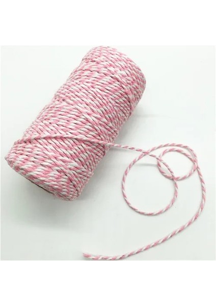 Pembe Beyaz Tarzı 100MROLL Renkli Dıy 2ply Fırıncılar Pembe Dize Pamuk Kordonlar Ev Dekorasyonu Için Halat El Yapımı Noel Hediyesi Ambalaj Zanaat Projeleri (Yurt Dışından)