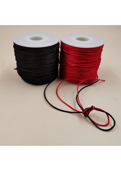368 Mavi Stil 50 Metre x 1 mm Çin Düğüm Rattail Saten Kordon Örgülü Makrome Dize Takı Bulguları Boncuk Halat 34 Renkler (Yurt Dışından)